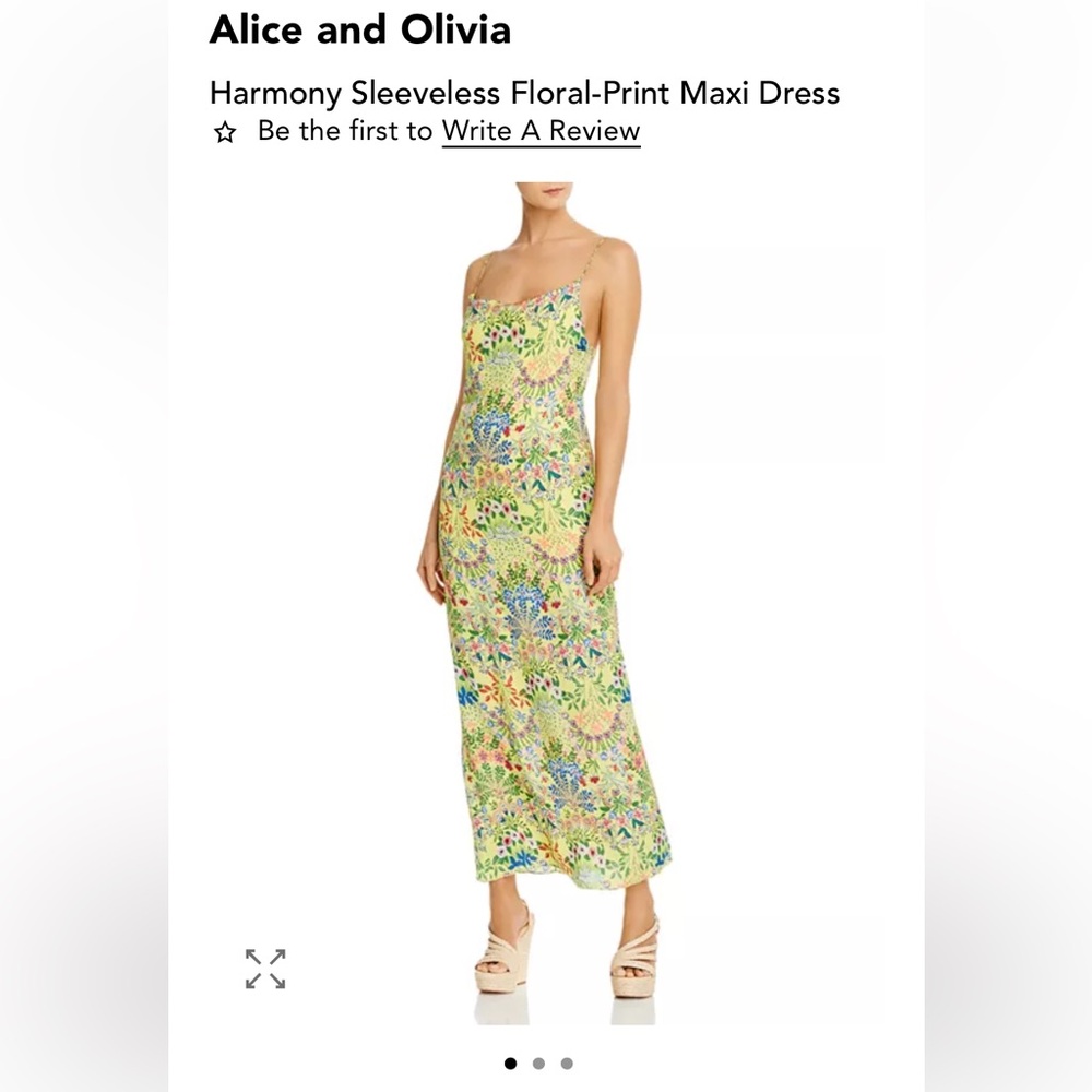 Alice + Olivia Yellow Spaghetti Strap Slip Maxi Dress - Picture 4 of 6